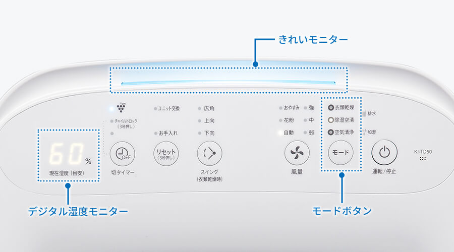 KI-TD50の操作部の写真