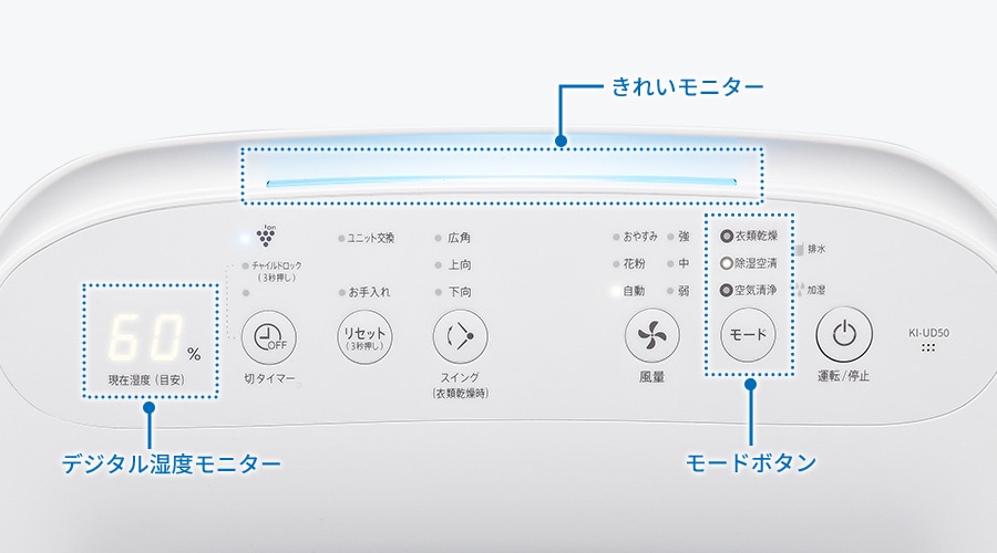 KI-UD50の操作部の写真