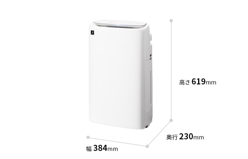 外形寸法図、幅384mm×奥行230mm×高さ619mm