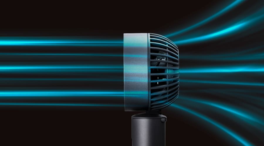 風の整流（横から見たイメージ）