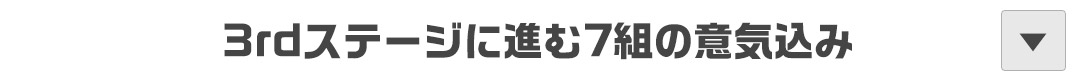 3rdステージに進む７組の意気込み