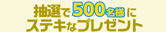 抽選で500名にステキなグッズをプレゼント