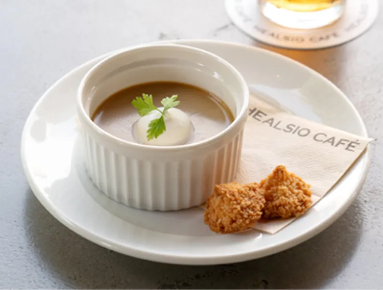 ヘルシオカフェスイーツメニュー（ミルクティなめらかプリン）