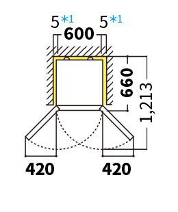 最小必要設置スペース・天面図