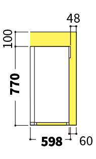 冷凍庫の側面図