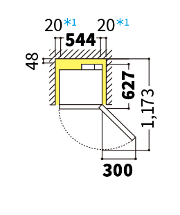 冷蔵庫の天面図