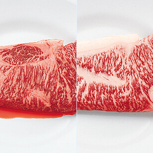 新鮮冷凍、おいそぎ冷凍の肉の比較イメージ