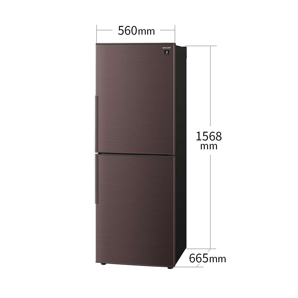 冷蔵庫:SJ-PD28J:外形寸法、幅560mm×奥行665mm×高さ1568mm