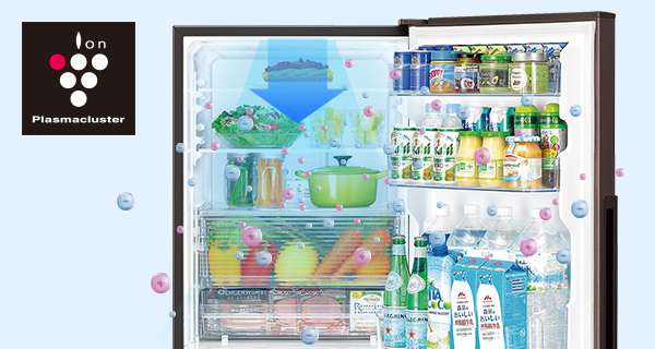 プラズマクラスターが冷蔵庫全室を循環するイメージ