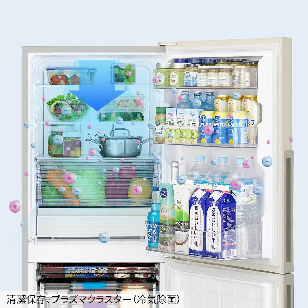 清潔保存、プラズマクラスター（冷気除菌）