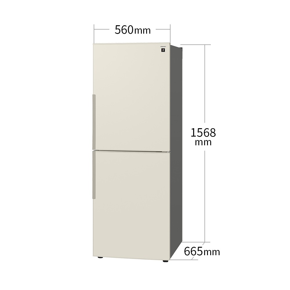 外形寸法図、幅560mm×奥行665mm×高さ1,568mm