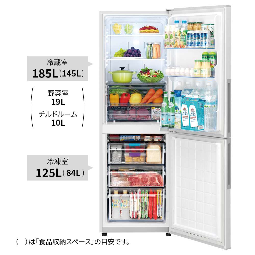 冷蔵庫:SJ-PD31J:定格内容積、冷蔵室185L、冷凍室125L
