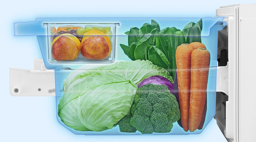 密閉性の高い野菜室側面図