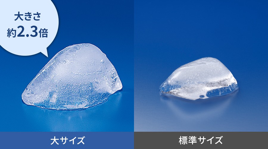 大サイズは、標準サイズに比べて大きさ約2.3倍