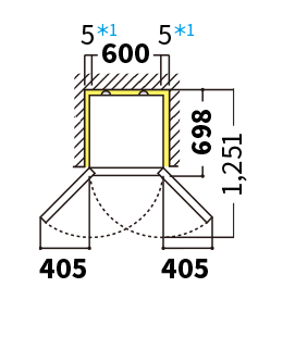 最小必要設置スペース・天面図