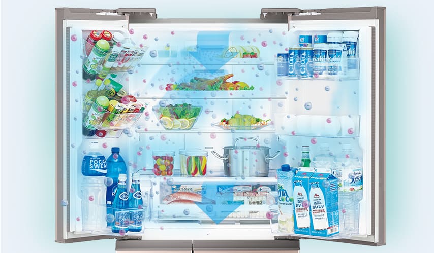 きれいな冷気が冷蔵庫全室を循環