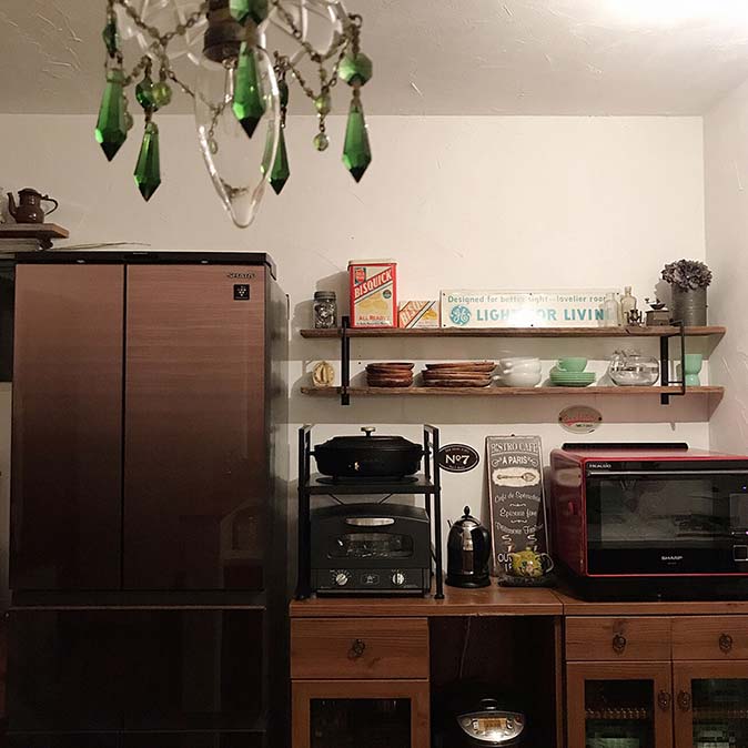 shhさんの冷蔵庫SJ-GK50J設置キッチン風景