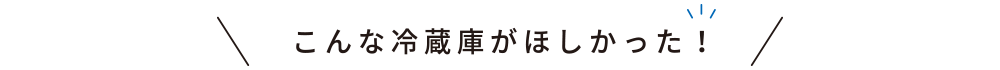 こんな冷蔵庫がほしかった！