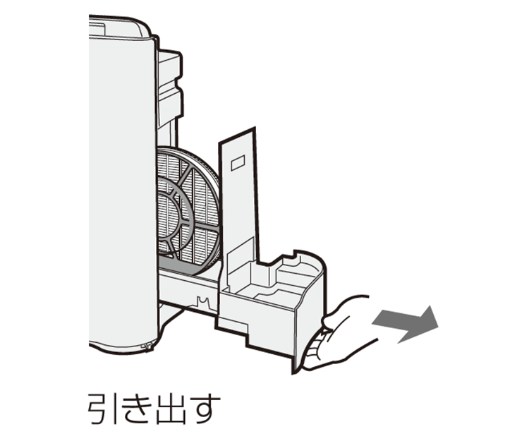 2:トレーを引き出して取り出す