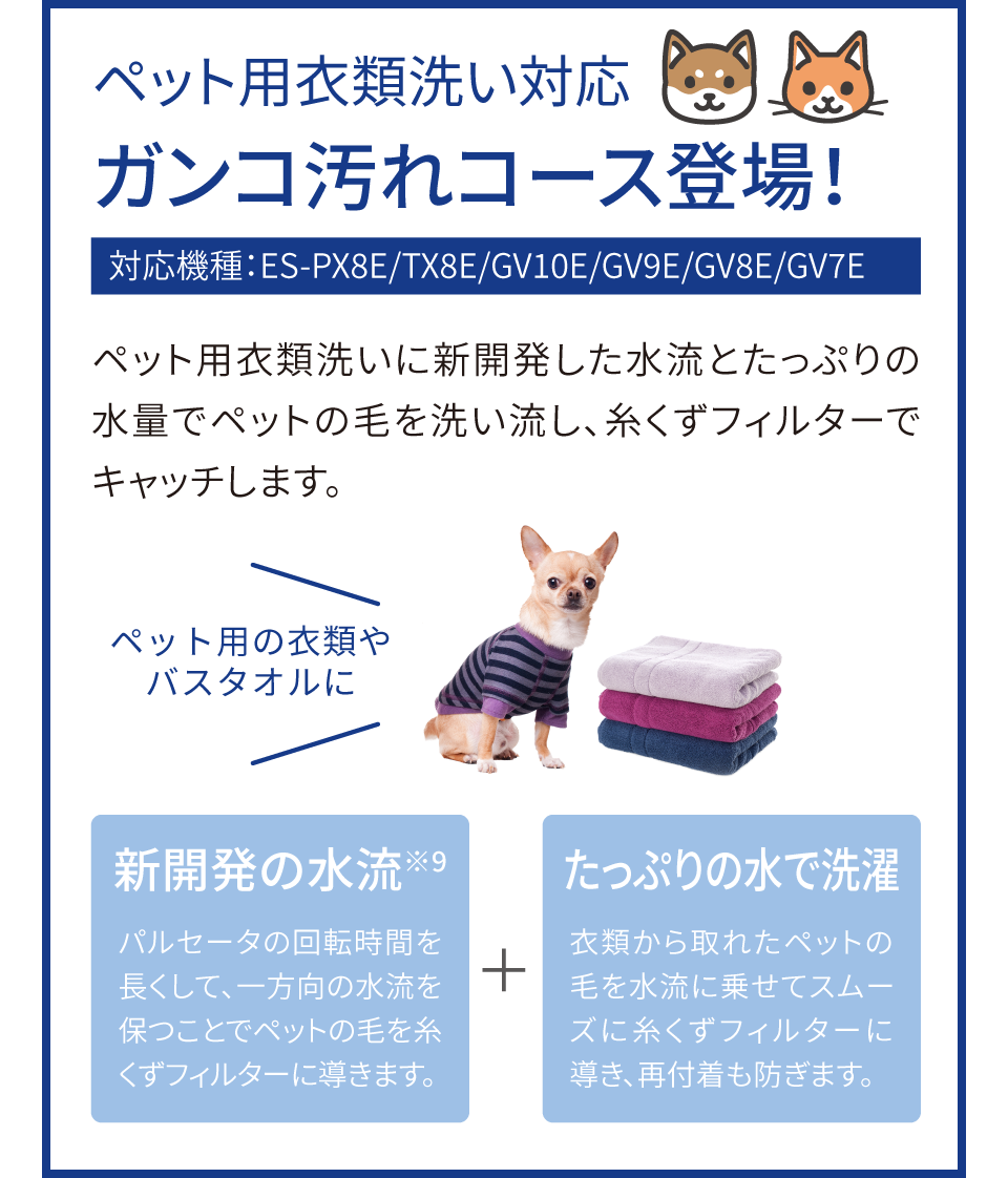 ガンコ汚れコース(ペット用衣類洗い対応)