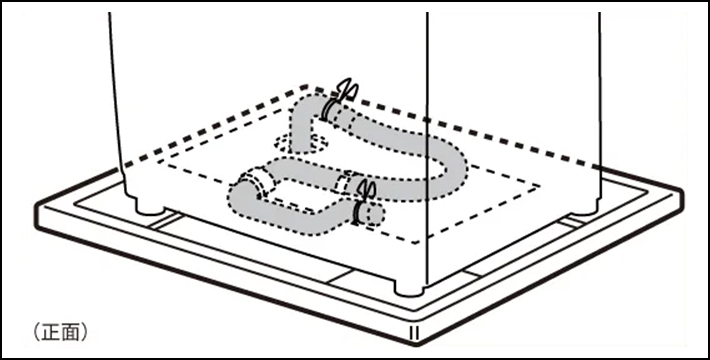 ES-7S2の真下排水の設置例イメージ