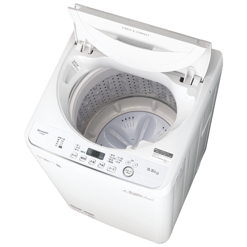 SHARP 5.5kg 洗濯機 ホワイト - 洗濯機