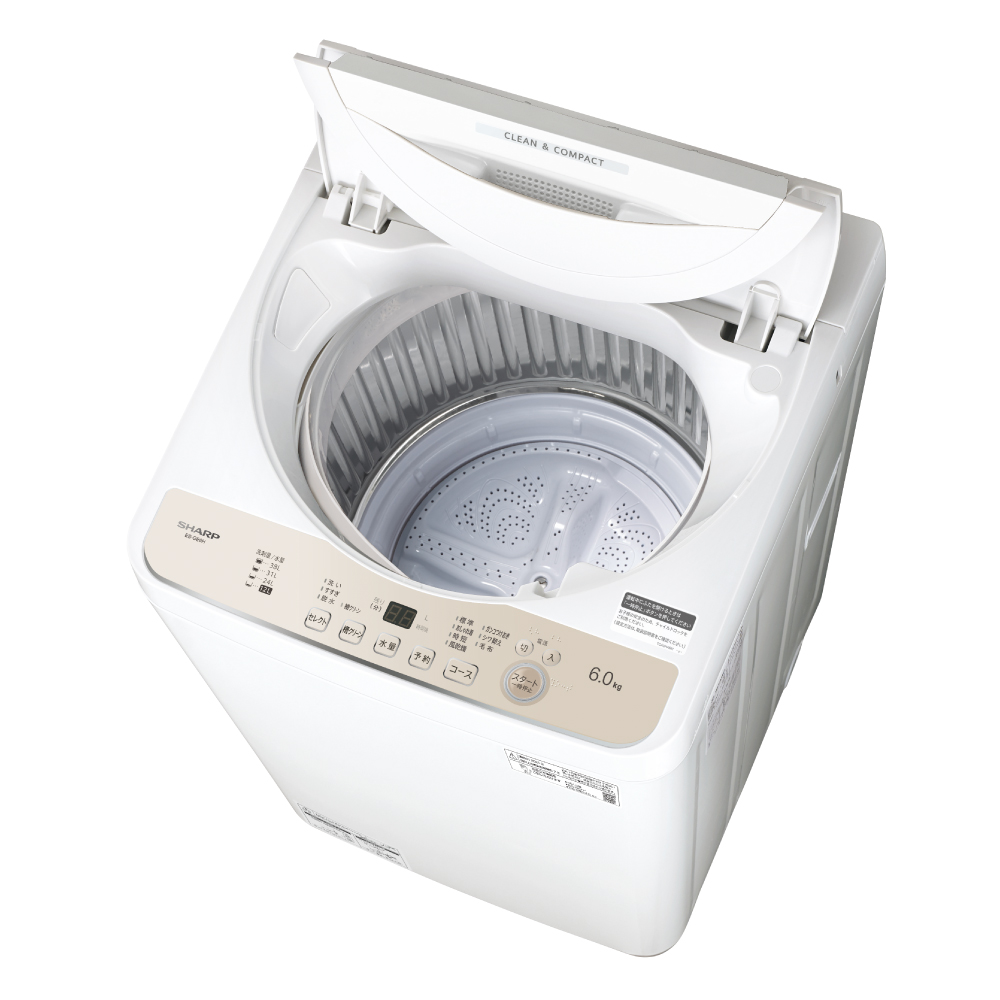 全自動洗濯機:ES-GE6H-N:斜め 開き