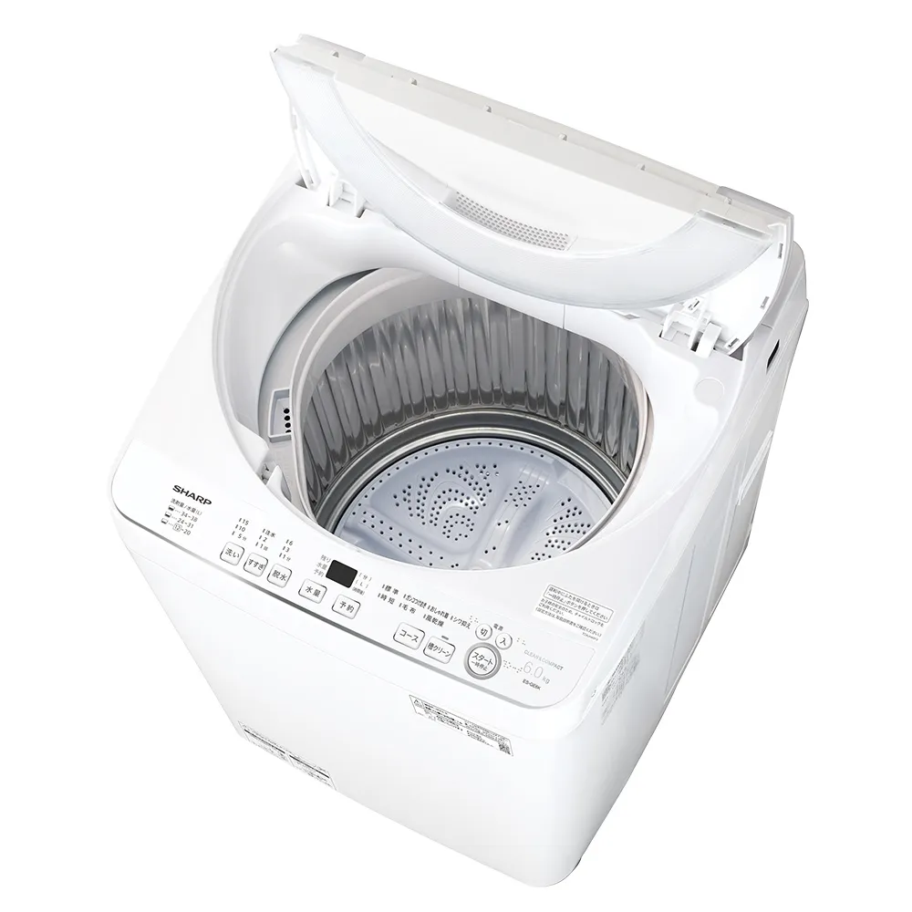 ドラム式洗濯乾燥機 ES-GE6K：-S（シルバー系・斜め上）