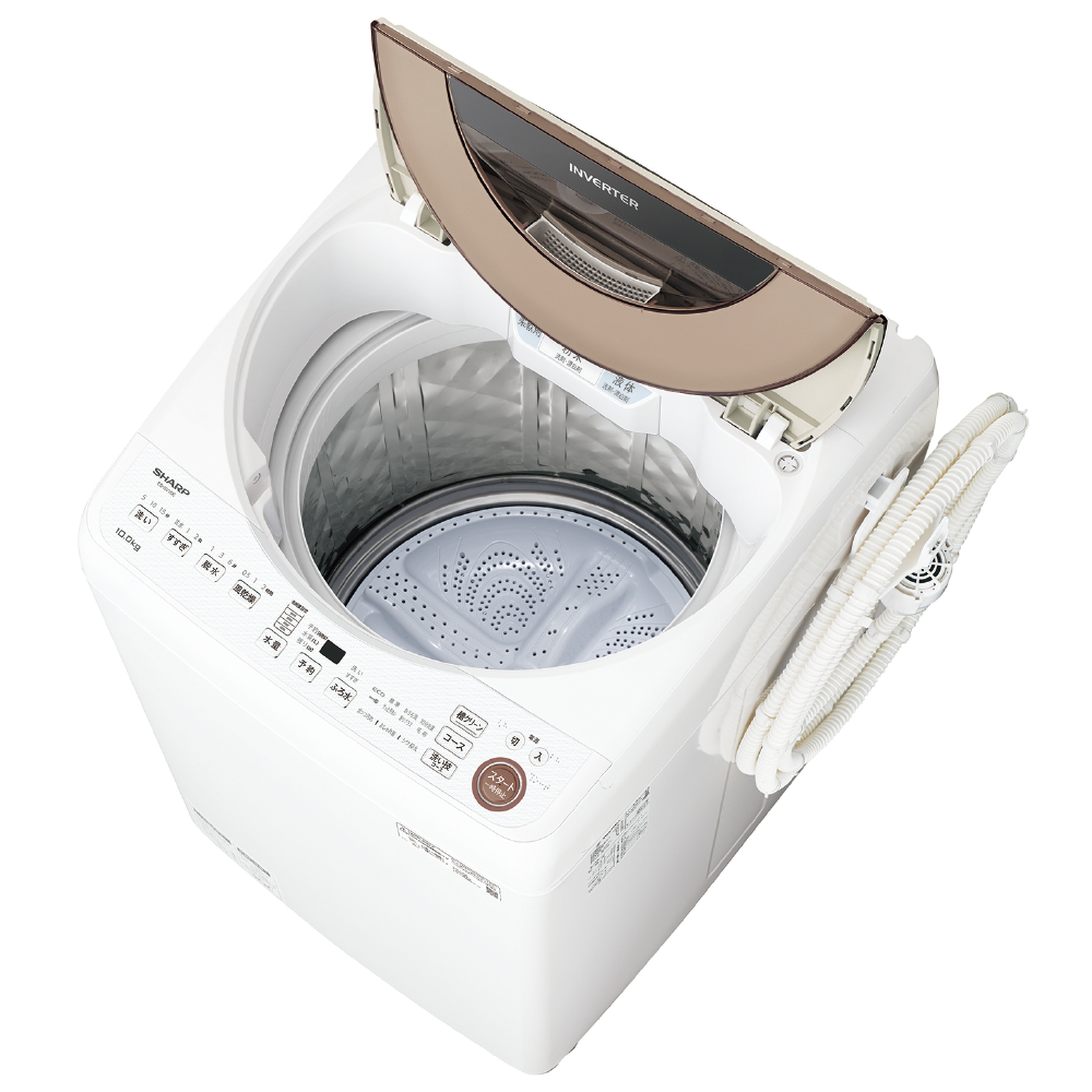 中古洗濯機送料込み SHARP 全自動洗濯機 10kg 2018年 ES-GV10C-T