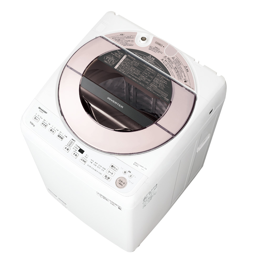 シャープ洗濯機7kgシワ抑え　時短コース節水　風乾燥機能付き　2019年製