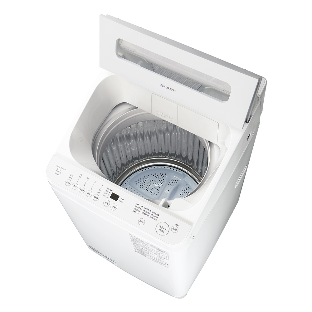 ドラム式洗濯乾燥機 ES-GV7L：-W（ホワイト系・フタ開閉）