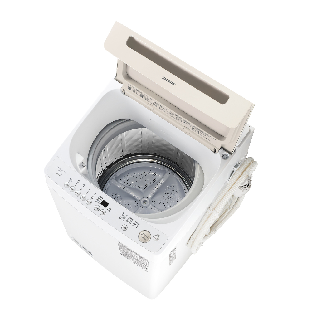 全自動洗濯機:ES-GV8H-N:斜め 扉開き