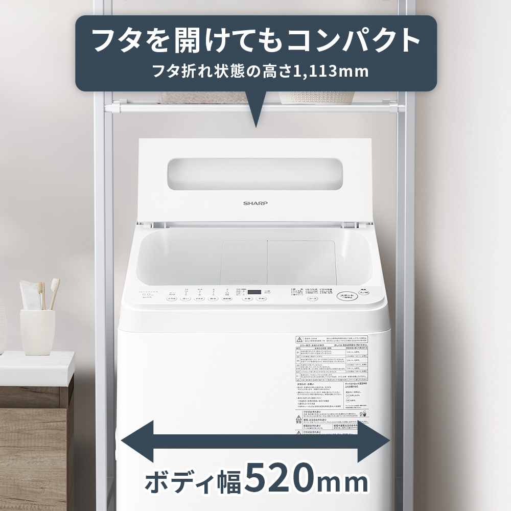 ドラム式洗濯乾燥機 ES-GV8L：-W（ホワイト系）