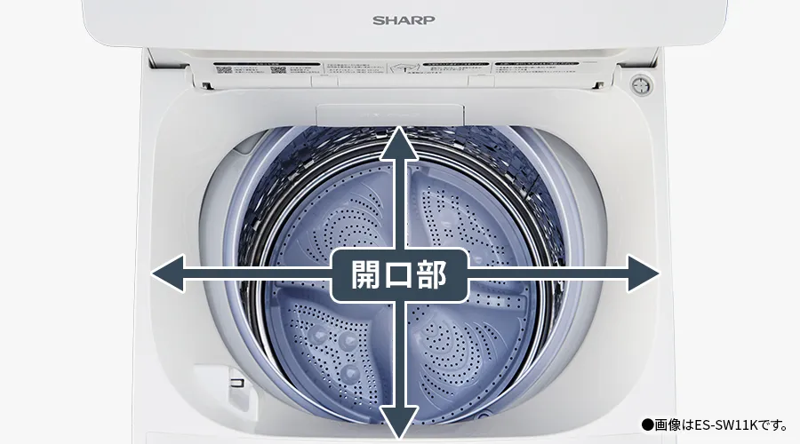 開口部の大きさ確認画像（画像はES-SW11Kです。）