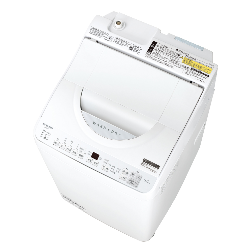 タテ型洗濯乾燥機:ES-TX6H-W:斜め
