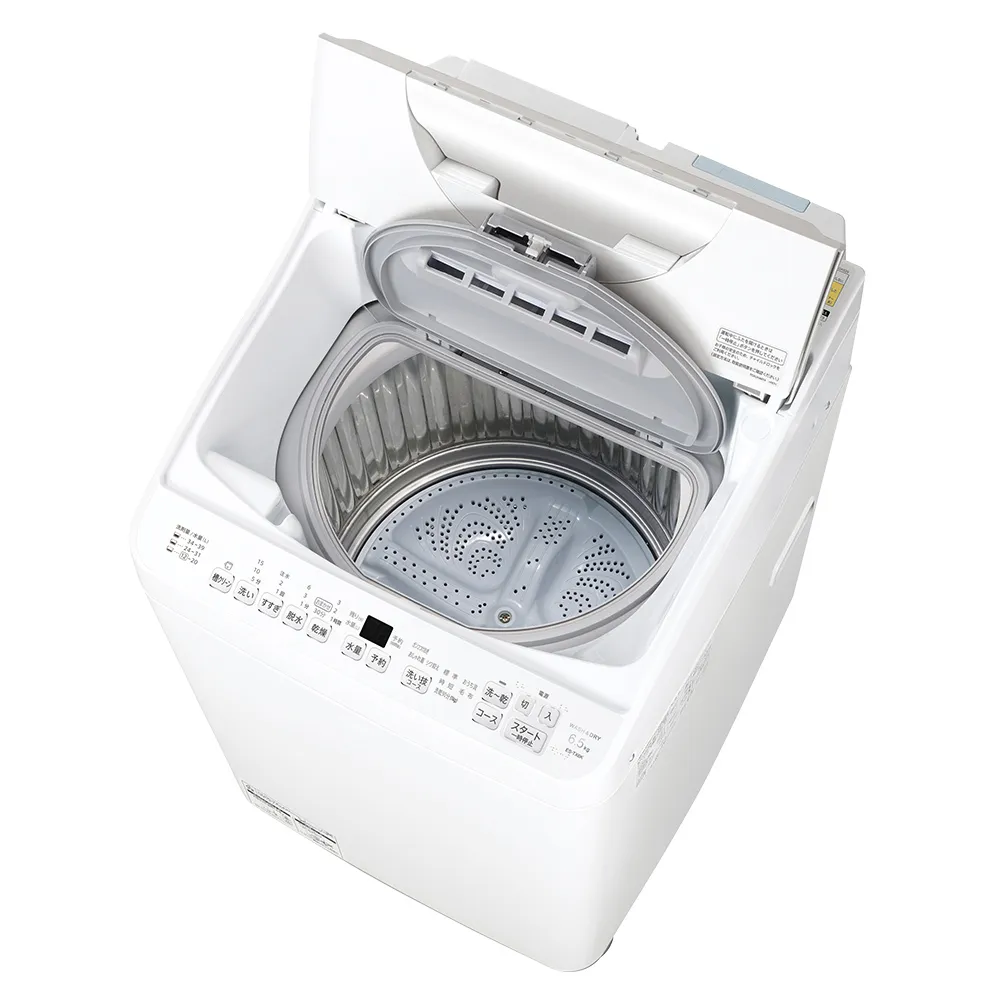 ドラム式洗濯乾燥機 ES-TX6K：-S（シルバー系・斜め上）