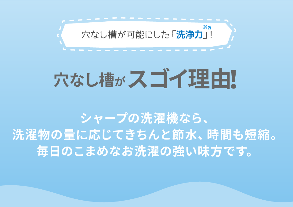 穴なし槽が可能にした「洗浄力」