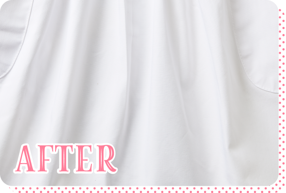 AFTER：ケチャップのシミ汚れがキレイに落ちたエプロン