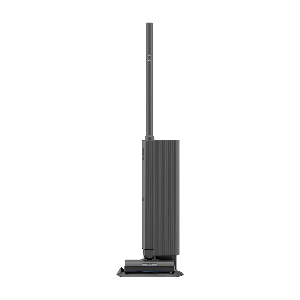 掃除機:EC-CR1:スティックをステーションへ収納したイメージ（グレー系）