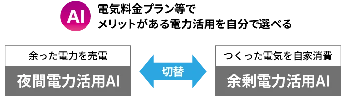 電気料金プラン等でメリットがある電力活用を自分で選べる