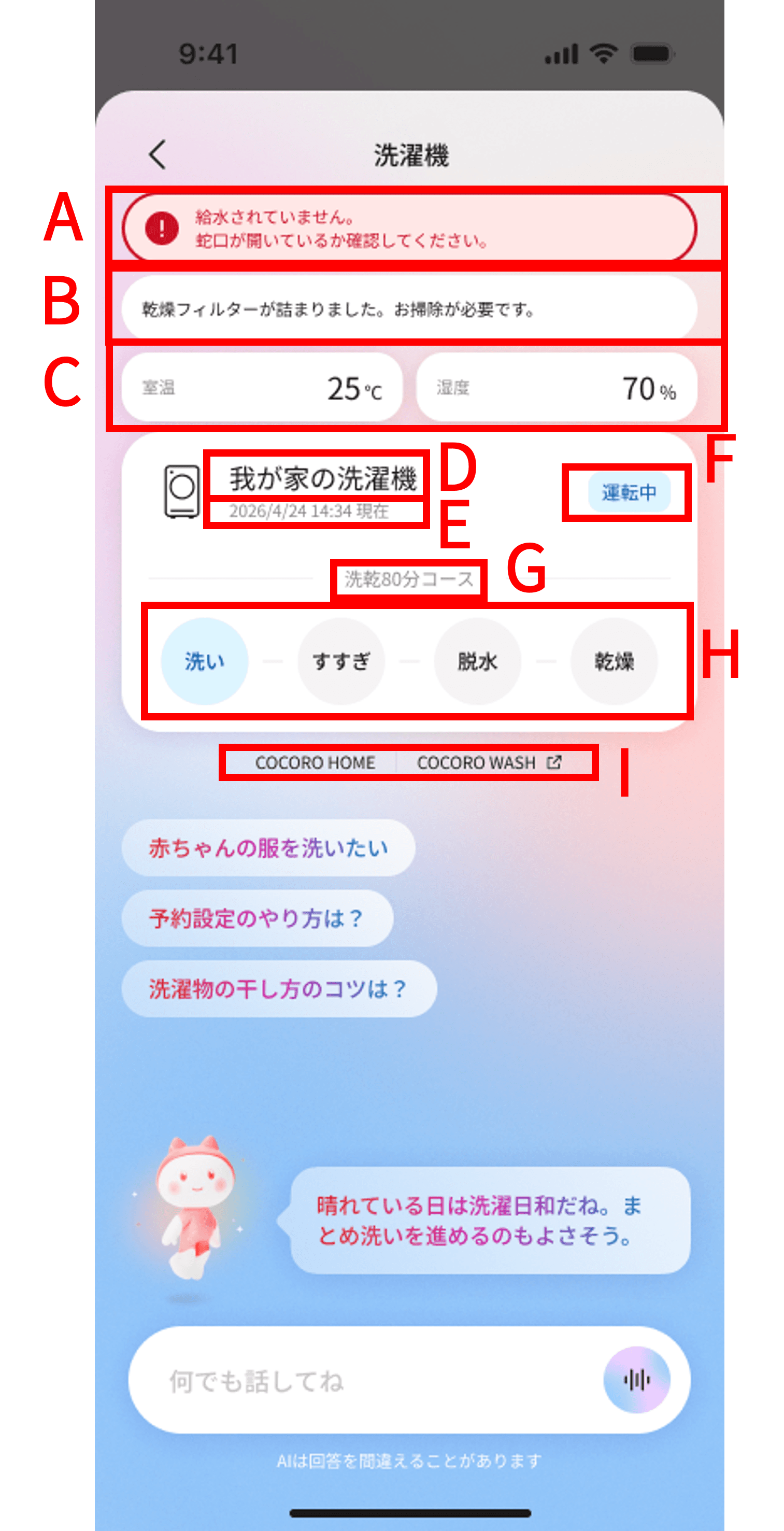機器情報の表示構成