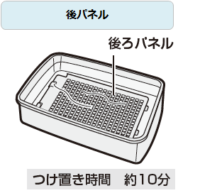 後パネル、つけ置き時間約10分