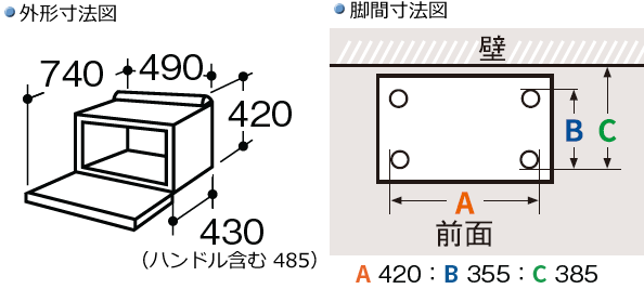 O`@͕490~s430~420(mm)@nh܂މs485(mm)ArԐ@͕420mmAs355mm(r̗TCh̐@)