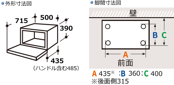 ウォーターオーブン（ヘルシオ）｜設置について（AX-RS1A/NS1A/RA20