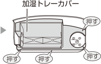 加湿トレーカバーを押します