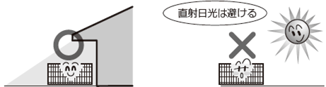 直射日光は避ける