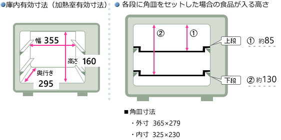 電子レンジ│寸法図（RE-SD18C）：シャープ