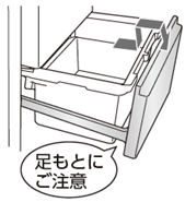 取り出すときは、足元にご注意