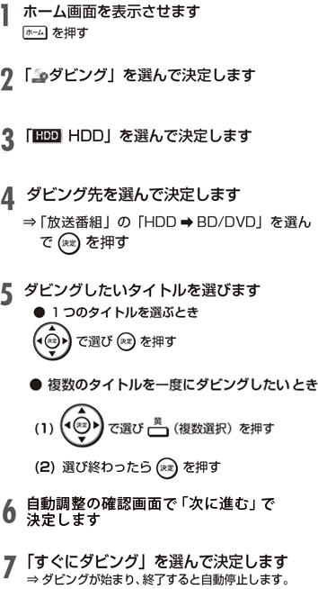 ハードディスクからdvdへダビングするときの確認ポイントと操作方法 レコーダー プレーヤー 4kレコーダー サポート お問い合わせ シャープ